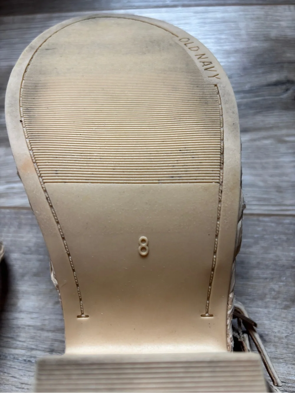 Old Navy Braided Platform Ankle-Strap Sandal in Beige